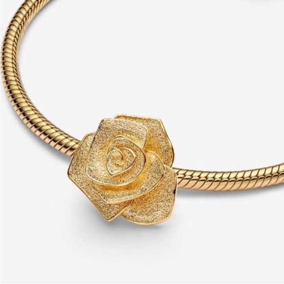 Pandora Jewelry - Pandora 18k Gold plated Rose charm for necklace or bracelet ROSE CHARM ONLY